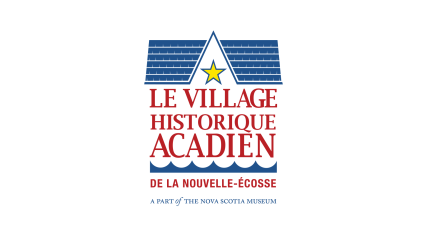 Historic Acadian Village of Nova Scotia logo on a white background.
